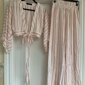 BSL wrap top and wide pants